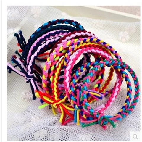 10PCS/lot Tri-color hand-woven rope Hair Accessories For Women Headband,Elastic Bands For Hair For Girls,Hair Band Hair For Kids ► Photo 1/6