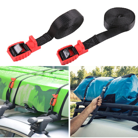 1 Pair 4.5M Car Roof Rack Tie Down Straps Rope for Outdoor Camping Canoes Kayaks Surfboard Aluminum Zinc Buckle ► Photo 1/4