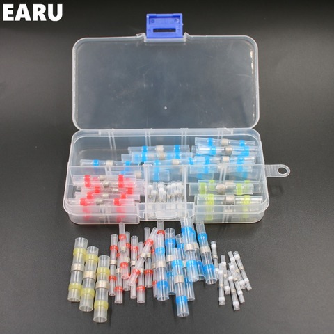 50pcs New Heat Shrink Solder Sleeves Cable Wire Crimp Butt Terminals Connectors with Box Kit 1.5-6.0mm Quick Connect Connector ► Photo 1/6
