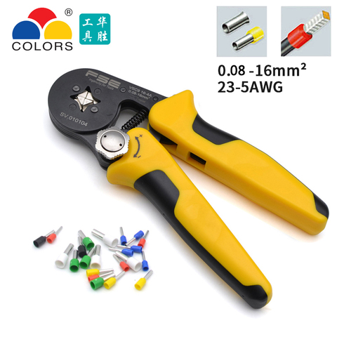 VSC9-16-4A 0.08-16mm^2 23-5AWG Adjustable Precise Crimp Pliers Tube Bootlace Terminal Crimping Hand Tool HSC9-16-4A ► Photo 1/6