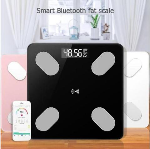 LCD Digital Body Index Fat Scale Electronic Smart Voice Bluetooth APP Electronic Scales for Apple/IOS Bathroom Household Balance ► Photo 1/1
