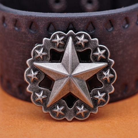 3.6X3.6CM 10pcs Punk Vintage Silver Western Texas Star Stud Rivet Leathercraft Saddle Conchos for leather rivet back ► Photo 1/6