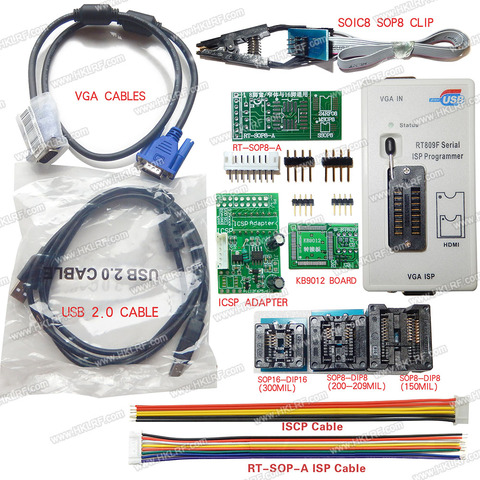 RT809F USB Programmer + Test Clip VGA Cable RT809F EEPROM FLASH 8051 AVR MCU GAL PIC SPI ► Photo 1/6