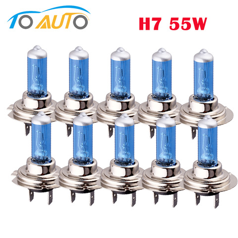 10pcs H7 Halogen 55w 12V Headlight Bulb 6000K Car lights Bulb White Auto Headlamp ► Photo 1/6
