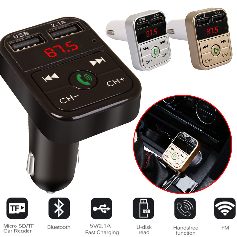 Bluetooth 5.0 FM Transmitter Wireless Dual USB Car Charger MP3 Player Accessory 