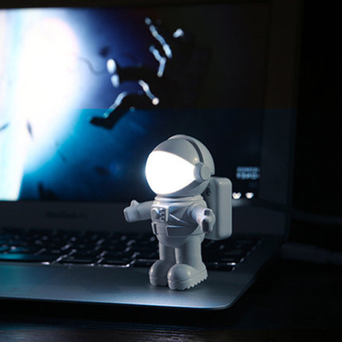 New Style Pure White Cool New Astronaut Spaceman USB Light LED Adjustable Night Light For Computer PC Lamp Desk Light ► Photo 1/6