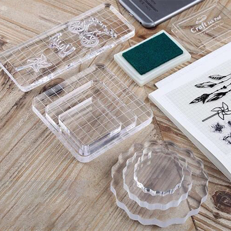 High Transparency Acrylic Block for DIY Transparent Seal Stamp Block for  DIY Scrapbooking Clear Photo Album Decorative