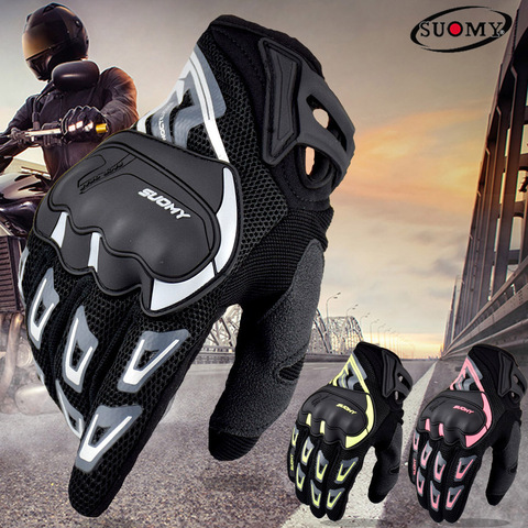 SUOMY Summer Breathable Motorcycle Gloves Touch Screen Guantes Motorbike Protective Gloves Cycling Racing Winter Warm Gloves ► Photo 1/6