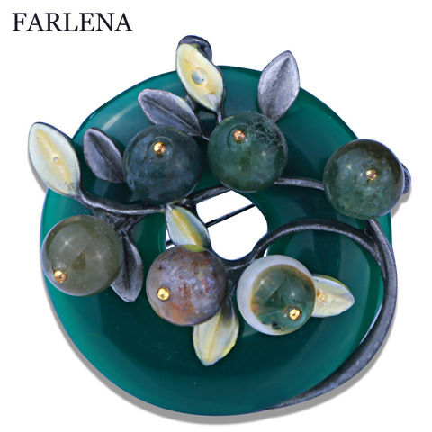 5 Colors Vintage Plant  Brooch High-end Nature Stones Brooch Beautiful Pins For Women New 2016 FBRO053 ► Photo 1/6