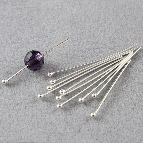 10pcs 20/30/40mm 925 Sterling Silver Ball Head Pins Needles For Beads Earring DIY Jewelry Making Accessories Findings Ornament ► Photo 1/6