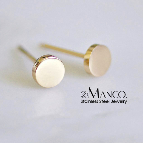 eManco Girls Stainless Steel Stud Earrings for women Office Small Earring Studs Minimalist Jewelry  Wholesale ► Photo 1/6