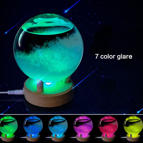 Colorful Desktop Weather Forecast Crystal Bottle Transparant Wishing ball Storm Glass Forecast Predictor Monitors with LED light ► Photo 1/6
