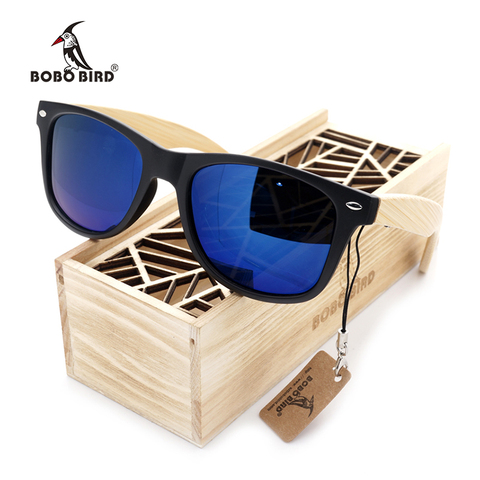 BOBO BIRD Square Vintage Sunglasses Men Women Wood Sun Glasses Retro Polarized oculos Brand ► Photo 1/6