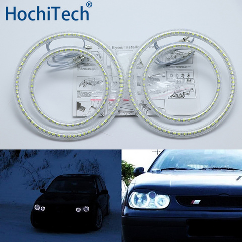 Ultra bright SMD white LED angel eyes halo ring kit daytime running light DRL for Volkswagen golf 4 MK4 1998-2004 ► Photo 1/6