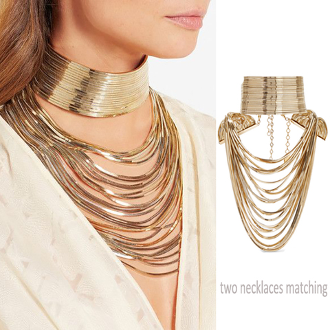 JURAN Gold Punk Collar Choker  2022 Metal Chain Tassel Necklace & PendantChoker Maxi Statement Necklace 3 Colors B1507 H2408-1 ► Photo 1/1