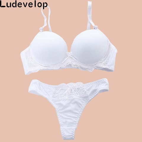 Women Underwear Solid Vs Bra Thong Sets Sexy Plus Size Lingerie Suit Lace Bra And Panties Female Push Up Bra Set ► Photo 1/6