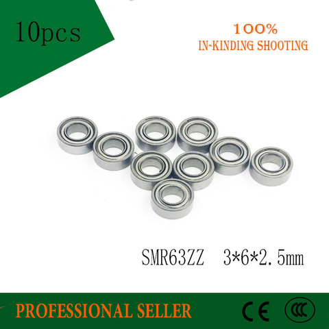 Free Shipping 10 PCS SMR63ZZ Bearings 3x6x2.5 mm Stainless Steel Ball Bearings DDL-630ZZ 3*6*2.5 MM ► Photo 1/1