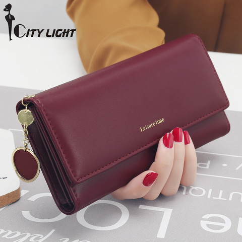 New Fashion Women Wallets Long Style Multi-functional wallet Purse Fresh PU leather Female Clutch Card Holder ► Photo 1/5