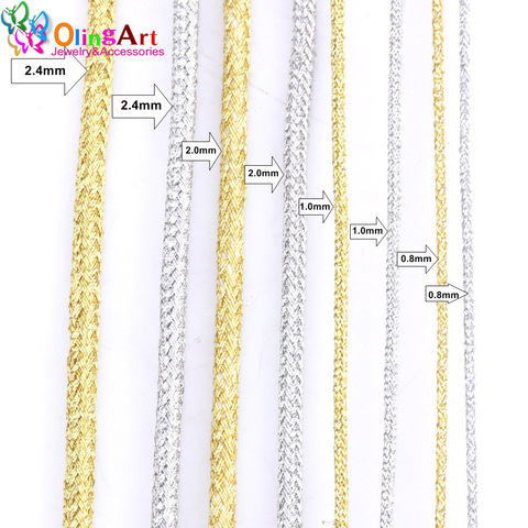 OlingArt 0.8mm/1.0mm/2.0mm/2.4mm Gold Silver thread color line Chinese Knot String Knit Cord Ropes Line Wire DIY Jewelry Making ► Photo 1/6