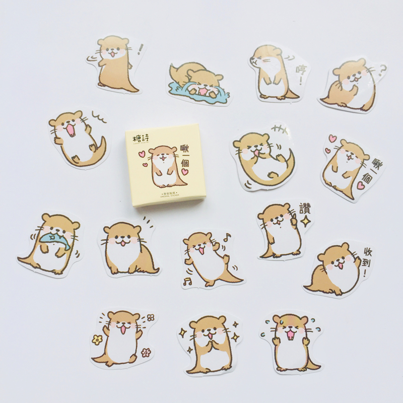 45Pcs Kawaii Cat Stickers Stationery Stickers DIY Diary Albums Label Decoration 