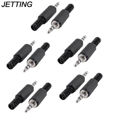 JETTING 5Pcs/lot Black Plastic Housing 3.5mm Audio Jack Plug Headphone Connector Wholesale ► Photo 1/1
