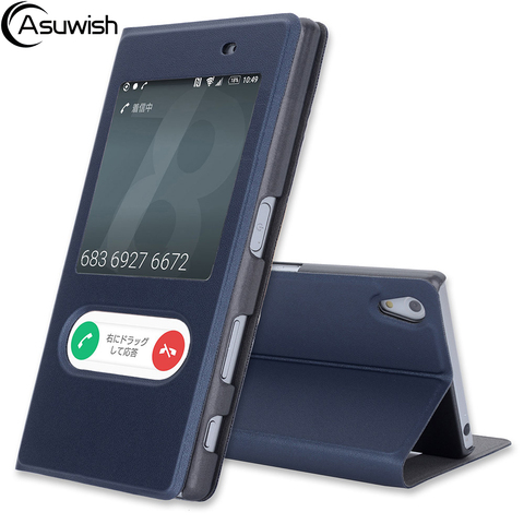 Price history & Review on Flip Cover Case For Xperia Z5 Z 5 E6603 E6653 Dual E6683 E6633 5.2 Inch Touch View Screen Window Phone Case | AliExpress Seller -