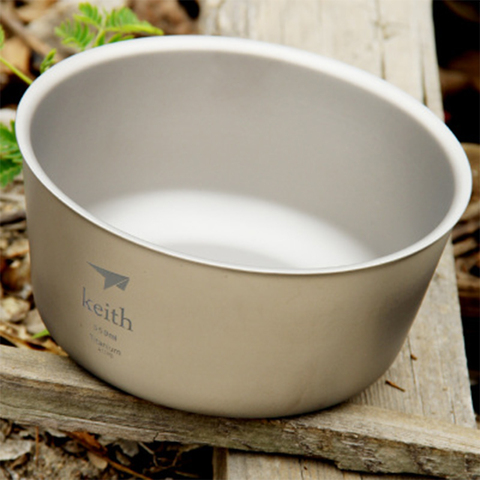 Keith 550ml Food Container Double-wall Titanium Bowl Outdoor Camping Picnic Bowl Lunch Box Utensils For Tourism 114g Ti5322 ► Photo 1/6