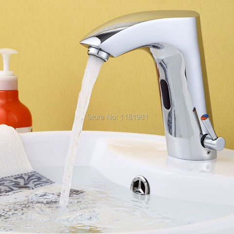 Contemporary Chrome Basin Faucets Deck Mounted Tap Mixer Sensor Bathroom Sink Faucet XR8865 ► Photo 1/6