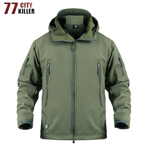 77City Killer Camouflage Army Jacket Men Soft Shell Fleece Lining Military Windproof Tactical Mens Jackets Waterproof Hunt Coats ► Photo 1/6