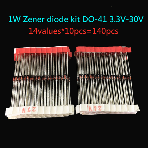 14values*10pcs=140pcs 1W Zener diode kit DO-41 3.3V-30V component diy kit free shipping ► Photo 1/2