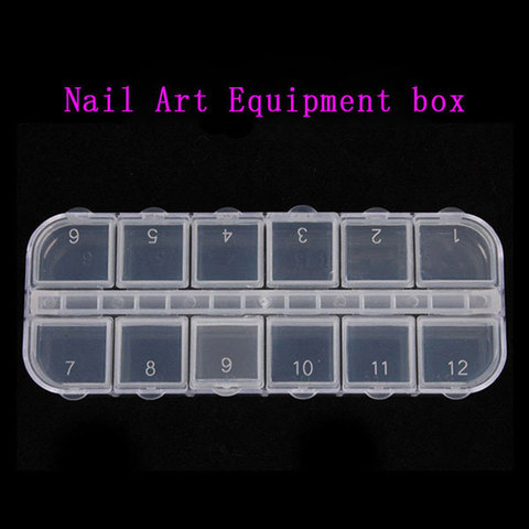 12 Grid Plastic Nail Tool Jewelry Storage Box Rhinestone Organizer