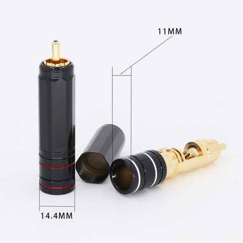 4Pcs High Quality Gold Plated RCA Plug Lock Collect Solder A/V Connector HIFI Connector for DIY cable diameter ► Photo 1/6