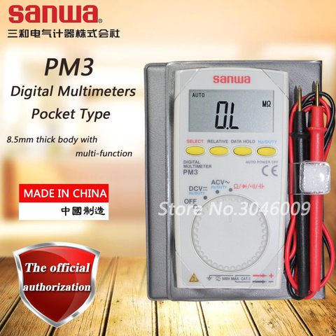 sanwa PM3 Digital Multimeters / Pocket Type, resistance / capacitance / frequency / duty cycle / continuity test ► Photo 1/1