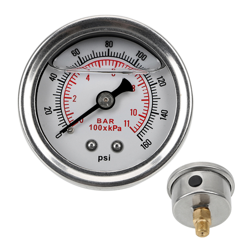 NICEYARD Fuel Pressure Gauge Meter Liquid 0-160 psi 1/8 NPT for Auto Universal Tester Monitoring System Liquid Oil Press Gauge ► Photo 1/6