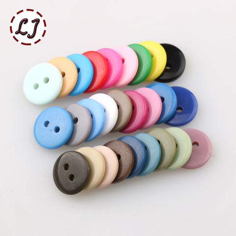 Free 100pcs/lot Resin Sewing Button Round 2 Holes 12.5mm Dia accessory scrapbooking for child cloth Candy color DIY small button ► Photo 1/5