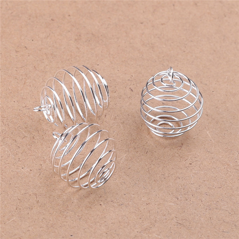 Lots 10Pcs Spiral Bead Cages Pendant Necklace DIY Making Finding Jewelry