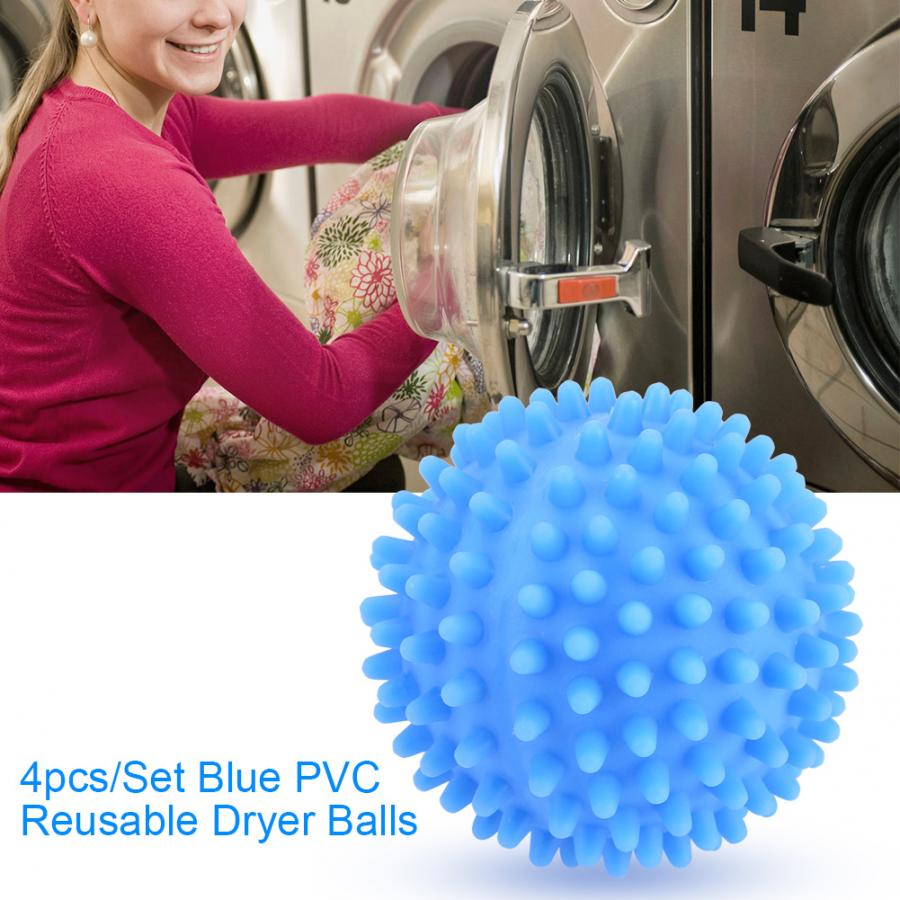 4Pcs Reusable Laundry Washing Machine Dryer Balls Drying Fabric Softener 