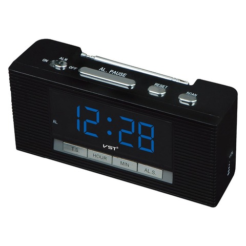 2017 Led Alarm Clock Large Display Radio Clock With Snooze Function Big Number Table Clocks  Ac Power Desktop Clock ► Photo 1/5