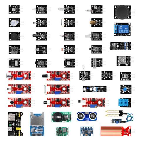 For arduino 45 in 1 Sensors Modules Starter Kit for Arduino Better Than 37 in 1 Sensor Kit UNO R3 MEGA2560 Ultrasonic Sensor ► Photo 1/6
