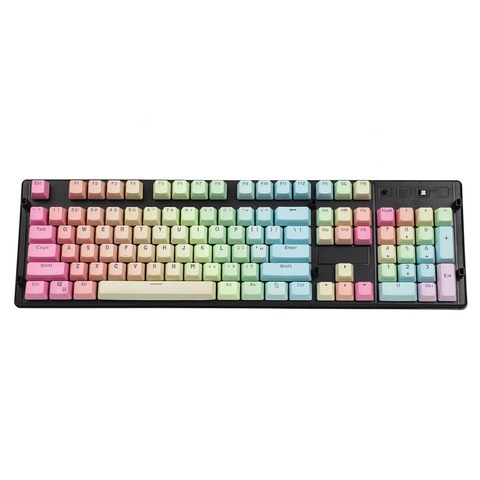YMDK Double Shot 104 Dyed PBT Shine Through OEM Profile Rainbow Keycap set Suitable For Cherry MX Switches Mechanical Keyboard ► Photo 1/6