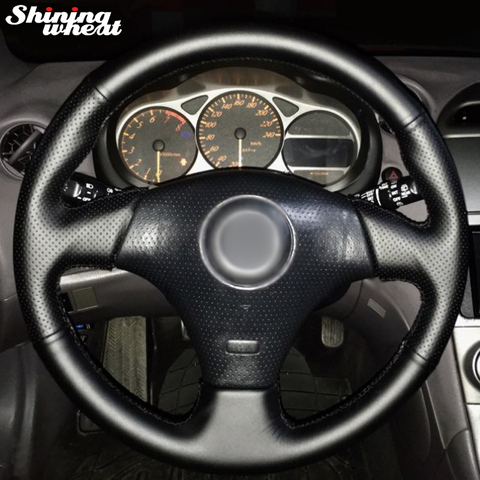 Shining wheat Black Leather Car Steering Wheel Cover for Toyota RAV4 1998-2003 Celica 1998-2005 Corolla (US) 2003-2008 ► Photo 1/3