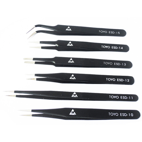 6pcs/set TOYO BGA Antistatic Tweezers ESD-10 to ESD-15 BGA Repair Tool ► Photo 1/3