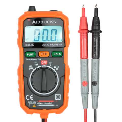 AIDBUCKS Mini Digital  Multimeter DC AC Voltage Current Meter Ammeter Multi Tester Non-contact Voltage Alarm Multimeters PM8232 ► Photo 1/6