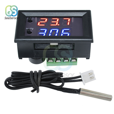 W1209WK W1219 DC 12V LED Digital Thermostat Temperature Control Thermometer Thermo Controller Switch NTC Sensor Probe Cable ► Photo 1/6