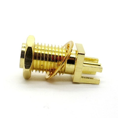 10pcs SMA Male for 1.6mm thick solder edge PCB mount straight RF connector Gold plated PCB SMA Male Coaxial Connector CZYC ► Photo 1/4