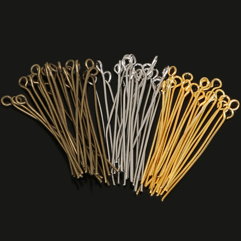 New Sale 16/20/24/30/35/40/45MM DIY Jewelry Pins Needles Silver/Rhodium/Bronze Plated Eye Pins Findings Eye Pin Headpins ► Photo 1/6