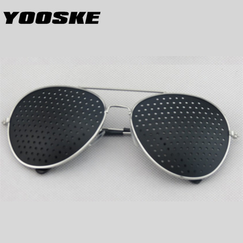 YOOSKE Retro Pinhole Sunglasses for Women Men Small Holes Eyeglasses Vision Care Glasses Unisex Eyesight Improver Glasses ► Photo 1/5