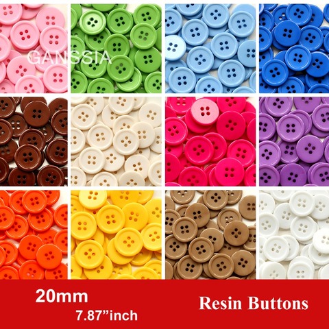50pcs/lot size:20mm Candy colors fashion resin buttons for craft 4 Holes bulk buttons for garments Sewing accessories(SS-674-2) ► Photo 1/1