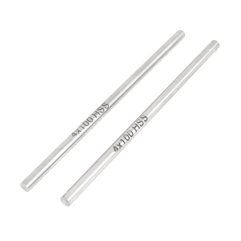 UXCELL 2 Pcs 4mm x 100mm Silver Tone HSS High Speed Steel Turning Tool Round Turning Lathe Bars ► Photo 1/1