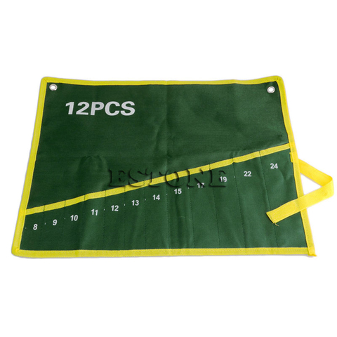 6/8/10/12/14/25 Pocket Grids Canvas Roll Spanner Plier Wrench Tool Storage Bag ► Photo 1/1